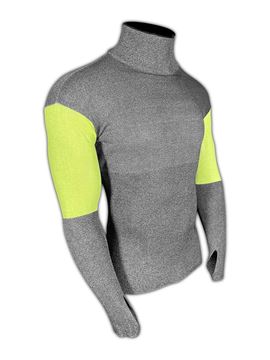 Picture of Magid M-Gard with AeroDex Technology Grey Pullover with Hi-Viz Yellow Sleeves and Thumbholes – Cut Level A7 and A9